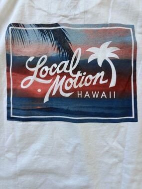 Local Motion Hawaii Tee Surf Beach Logo Men Large cotton